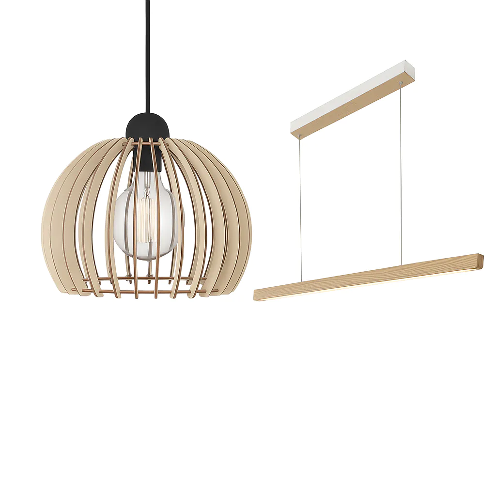 Pendel lampe i træ