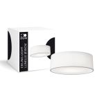 D'Lite Loftlampe Lunelle 30cm Tekstil Hvid | Egnet til 2x E27 