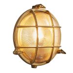 Nordlux Polperro Vægbelysning Glas Messing | 195mm - IP64 - Egnet til E27