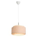 DFTP by Nordlux Takai Pendel Lampe Rustfrit Stål og Tekstil Beige | Egnet til E27