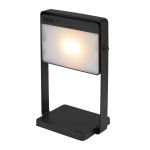 Nordlux Bordlampe Saulio Aluminium Sort 3.5W 200lm - 830 Varm Hvid | IP44 - 3-Trin Dæmpbar - Solar