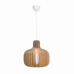 Nordlux Hazo 43 Pendel Lampe Træ Brun | Egnet til 1x E27