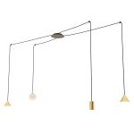 Emibig Pendel Lampe Fuji Stål Guld | Egnet til 1x E14 - Max 10W, 1x GU10 - Max 10W, 2x GX53 - Max 10W