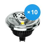 Fordelspakke 10x Noxion Lucent LED spot GU10 AR111 12W 600lm 40D - 930 varm hvid | bedste farvegengivelse - dæmpbar - erstatter 50W