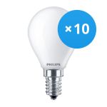 Fordelspakke 10x Philips Corepro LED Lustre E14 Kugle matt 2.2W 250lm - 827 ekstra varm hvid | erstatter 25W
