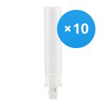 Fordelspakke 10x Ledvance Dulux-D LED 9W - 830 Varm Hvid | 2-Pinde - Erstatter 26W