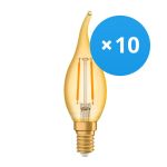 Fordelspakke 10x Ledvance Vintage 1906 LED E14 Kerte guld 1.5W 120lm - 824 ekstra varm hvid | erstatter 15W