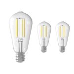 Fordelspakke 3x Calex Smart Tuya Wifi E27 Edison filament 7W 806lm - 818-830 Justerbar Hvid | dæmpbar - erstatter 60W