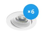 Fordelspakke 6x Noxion Forsænket Spot Vision MR16 Vipbar Hvid | Udsnit 69mm - GU10 sokkel