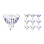 Fordelspakke 10x Philips Master LED Spot GU5.3 MR16 5.8W 345lm 36D - 922-927 Dim To Warm | Bedste Farvegengivelse - Dæmpbar - Erstatter 35W