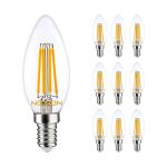 Fordelspakke 10x Noxion Lucent LED E14 Kerte filament klar 4.5W 470lm - 827 ekstra varm hvid | dæmpbar - erstatter 40W