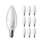 Fordelspakke 10x Philips Corepro LED Kerte E14 matt 5W 470lm - 827 ekstra varm hvid | erstatter 40W