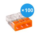 Fordelspakke 100x Wago 2273-203  Forbindelsesstykke | 3 Stålwire Tilslutning
