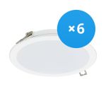 Fordelspakke 6x Philips LED downlight DN065B Metal Hvid 19W 2000lm 110D - 830 varm hvid | 225mm - Udsnit 200mm - IP20