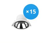 Fordelspakke 15x Noxion LED Downlight Apollo 9W 1100lm 60D - 840 Kold Hvid | 145mm - Udsnit 120mm - Alu Reflektor - UGR <19