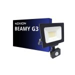 Noxion LED Projektør Beamy G3.1 Sort 30W 3300lm 110D - 840 Kold Hvid | IP44 - Bevægelses- og Lyssensor - Symmetrisk 