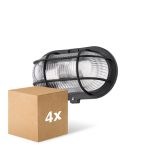 Fordelspakke 4x D'Lite Vægbelysning Ecco Sort Oval | IP44 - Egnet til 1x E27