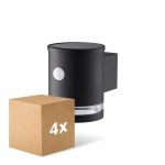 Fordelspakke 4x D'Lite Vægbelysning Solis Solar Sort Up & Down - 830 Varm Hvid | IP54 - Bevægelsessensor
