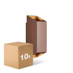 Fordelspakke 10x Nordlux Nico Vægbelysning Aluminium Rusten Up & Down | IP54 - Egnet til 2x GU10
