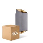 Fordelspakke 10x Nordlux Nico Vægbelysning Aluminium Antracit Up & Down | IP54 - Egnet til 2x GU10