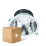 Fordelspakke 4x Philips LED downlight Coreline DN142B Aluminium Hvid 19.2W 2300lm 60D - 830 varm hvid | Udsnit 200mm - IP20 - UGR<19