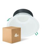 Fordelspakke 4x Philips LED downlight Coreline DN142B Aluminium Hvid 19.2W 2300lm 60D - 830 varm hvid | Udsnit 200mm - IP20 - Hvid Reflektor