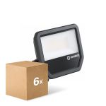 Fordelspakke 6x Ledvance LED Projektør Aluminium Sort 41W 5500lm 100D - 830 Varm Hvid | IP66 - Symmetrisk