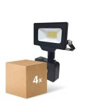 Fordelspakke 4x Noxion LED Projektør Beamy G3 10W 1100lm 100D - 840 Kold Hvid | IP44 - Bevægelses- og Lyssensor - Symmetrisk