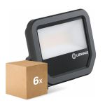 Fordelspakke 6x Ledvance LED Projektør Aluminium Sort 17W 2200lm 100D - 830 Varm Hvid | IP66 - Symmetrisk