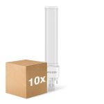 Fordelspakke 10x Noxion Lucent PL-C LED 7.4W - 830 Varm Hvid | 2-Pinde - Erstatter 26W