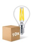 Fordelspakke 10x Philips MASTER LED E14 Kugle Filament Klar 5.9W 806lm - 922-927 Dim To Warm | Bedste Farvegengivelse - Dæmpbar - Erstatter 60W