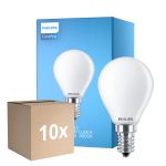 Fordelspakke 10x Philips Corepro LED Lustre E14 Kugle Matt 6.5W 806lm - 840 Kold Hvid | Erstatter 60W
