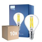 Fordelspakke 10x Philips MASTER LED E14 Kugle Filament Klar 2.5W 340lm - 922-927 Dim To Warm | Bedste Farvegengivelse - Dæmpbar - Erstatter 25W