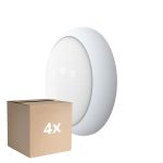 Fordelspakke 4x Noxion LED Væglampe Pro V2 12/16/20W 2400lm - 830-840-865 CCT | 325mm - IP65 - Bevægelses- og Lyssensor + Ring Hvid