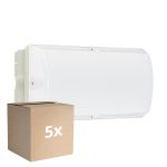 Fordelspakke 5x Philips LED Sikkerhed Ledinaire WL055V Hvid 6W 600lm - 830 Varm Hvid | 374x150mm - IP65 - Bevægelsessensor