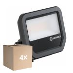Fordelspakke 4x Ledvance LED Projektør Aluminium Sort 17W 2400lm 100D - 840 Kold Hvid | IP66 - Symmetrisk