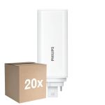 Fordelspakke 20x Philips CorePro PL-T LED Pære HF 6.5W - 830 Varm Hvid | 4-Pinde - Erstatter 18W