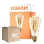 Fordelspakke 4x Osram Vintage 1906 LED E27 Edison Filament Guld 7.2W 806lm - 824 Ekstra Varm Hvid | Erstatter 60W