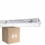 Fordelspakke 6x Ledvance LED Fugttæt Armaturhus MT Gen 3 IP65 | Egnet til 2x120cm LED Lysrør