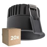Fordelspakke 20x Ledvance LED spot Mørklight Aluminium sort 8W 680lm 36D - 930 varm hvid | Udsnit 68mm - IP44 - bedste farvegengivelse - dæmpbar
