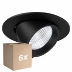 Fordelspakke 6x Noxion LED Spot Forza V2 Aluminium Sort 28/32/36/40W - 3300/3700/4100/4500lm 36D - 930-940-957 CCT | 160mm - Udsnit 145mm - Bedste Farvegengivelse
