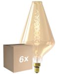 Fordelspakke 6x Calex XXL Vienna Guld LED E27 Filament 4W 320lm- 822 Ekstra Varm Hvid | Dæmpbar