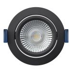 EcoDim Forsænket Spot Sort 6W 450lm 60D 827- 860 Justerbar Hvid | RGB - 85mm - Udsnit 75mm - IP54 - Zigbee Dæmpbar