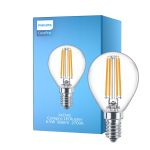 Philips Corepro LED Lustre E14 Kugle filament klar 6.5W 806lm - 827 ekstra varm hvid | erstatter 60W