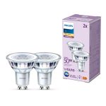 Fordelspakke 2x Philips LED Spot GU10 PAR16 5W 355lm 36D - 827 Ekstra Varm Hvid