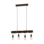 Eglo Pendel Lampe Townshend 4 Stål Brun | IP20 - Egnet til 4x E27 