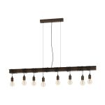 Eglo Pendel Lampe Townshend 4 Stål Brun Sort | IP20 - Egnet til 8x E27 