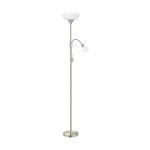 Eglo Gulvlampe Up 2 Stål Satin Nikkel | IP20 - Egnet til 1x E27 