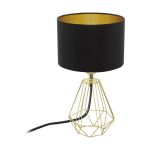 Eglo Bordlampe Carlton 2 Stål Guld Sort | IP20 - Egnet til 1x E14 