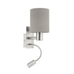 Eglo Vægbelysning Pasteri Stål Satin Nikkel 40 | IP20 - Inkl. Spot og Ekskl. 1x E27